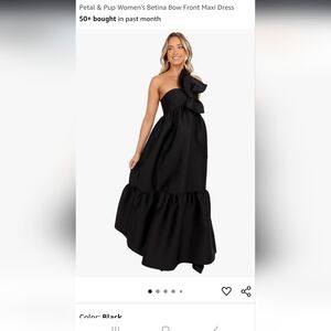 Petal & Pup Black Maxi Dress with Bow Detail